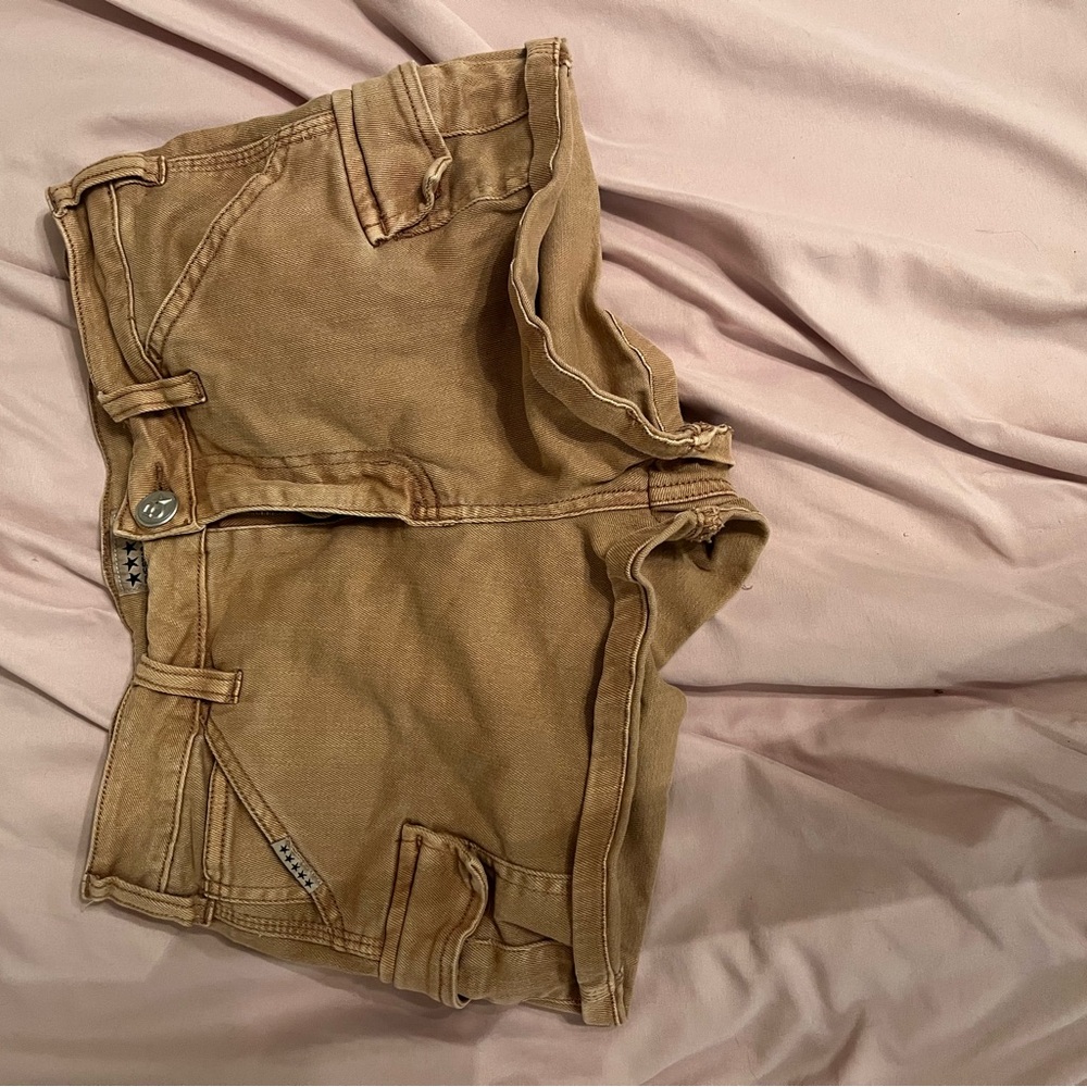 Tan Denim Shorts